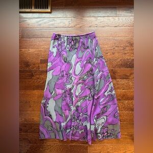 Metro Wear Purple and Gray Abstract Print Skirt